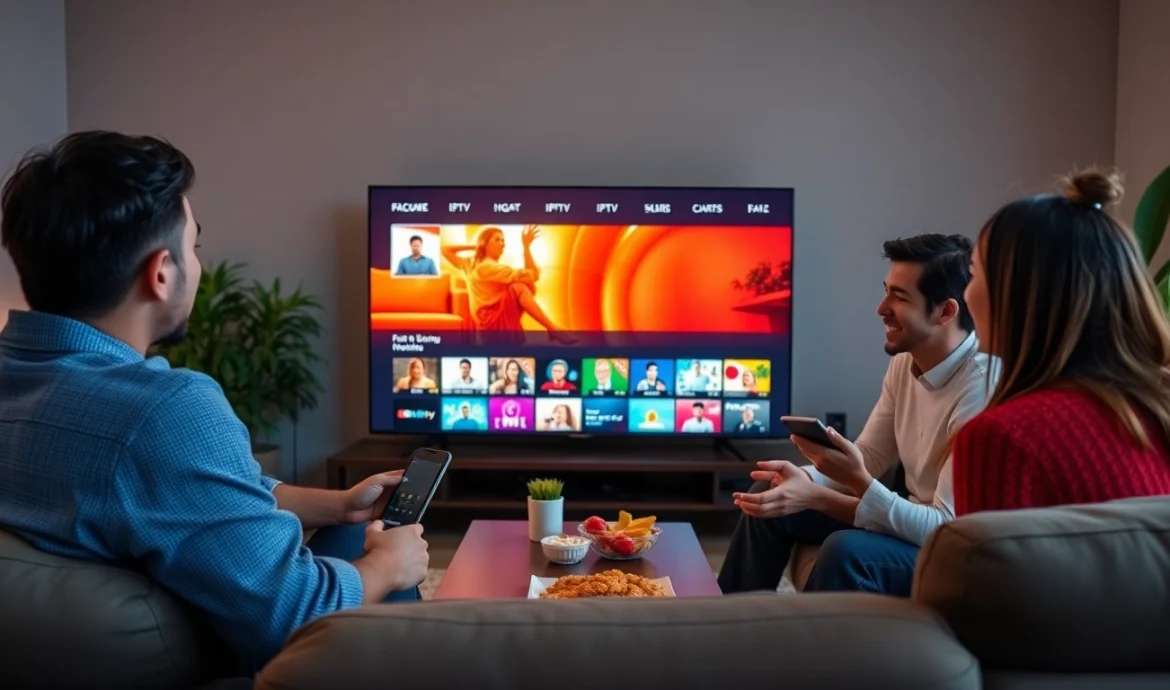 Engage with no credit card iptv trial while enjoying family viewing time in a cozy living room.