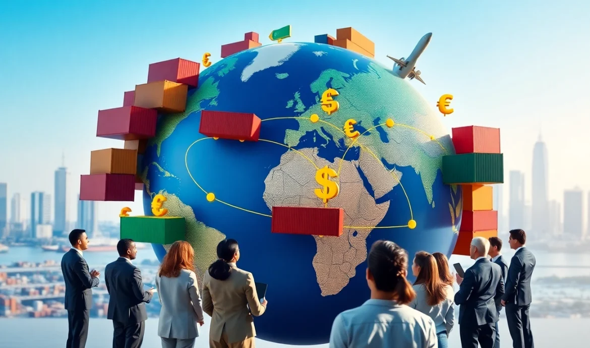 Understanding export tariffs through a visual representation of global trade and business discussions.