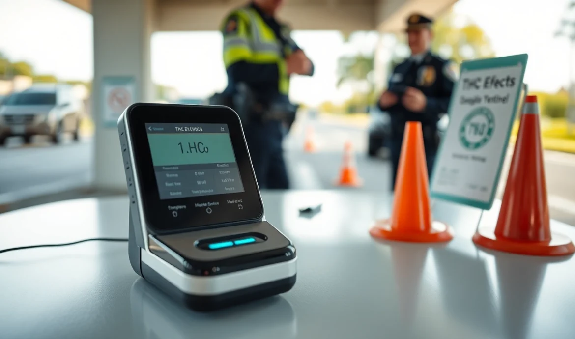 A modern marijuana impairment test device showcased in a professional setting demonstrating accuracy and reliability.