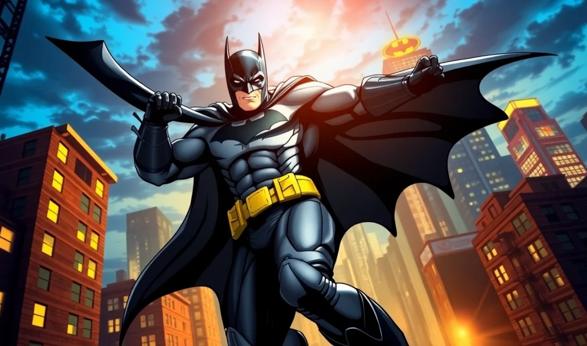 Main character dalam game batman138 menunjukkan kekuatan luar biasa di tengah kota.