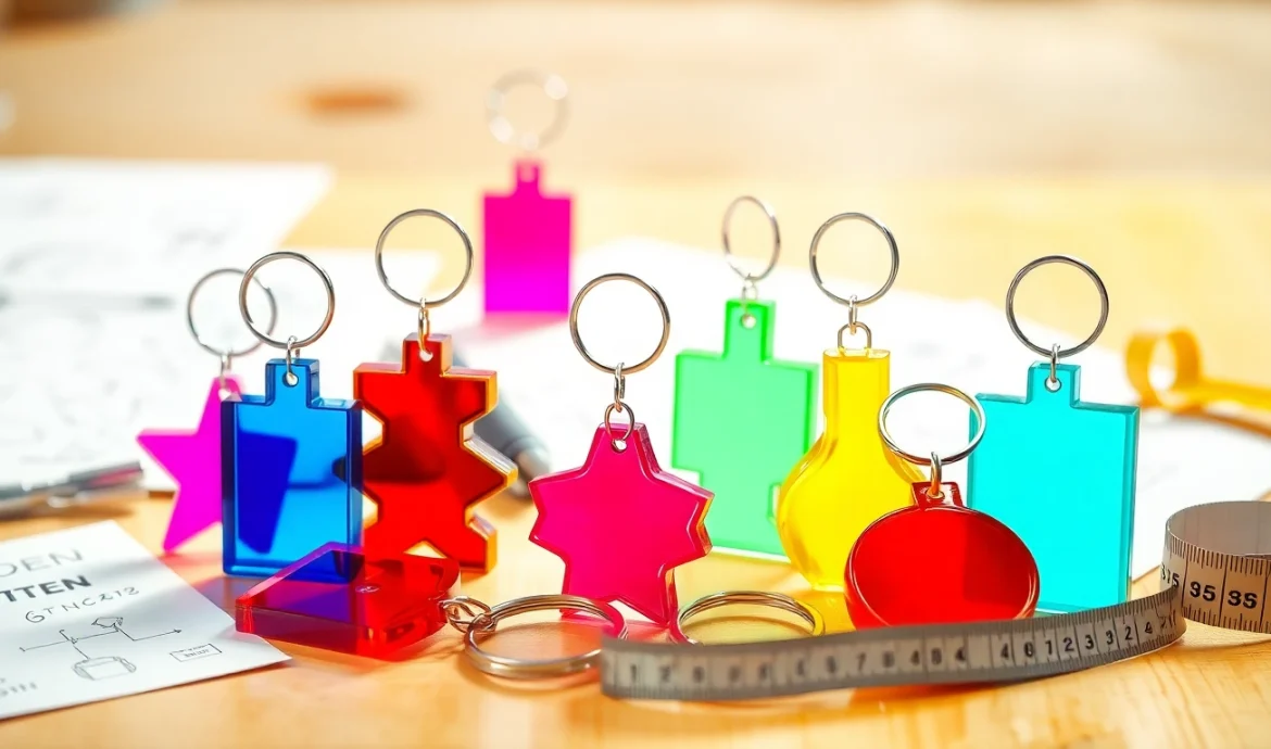 Showcasing a variety of durable acrylic keychain manufacturer designs in vibrant colors and unique shapes.
