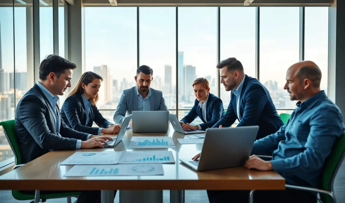 Analyze competitive intelligence data collaboratively in a bright office setting.