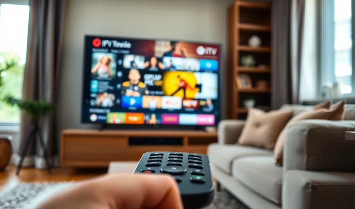 Comprar IPTV en una interfaz de servicio profesional en una TV moderna y acogedora.