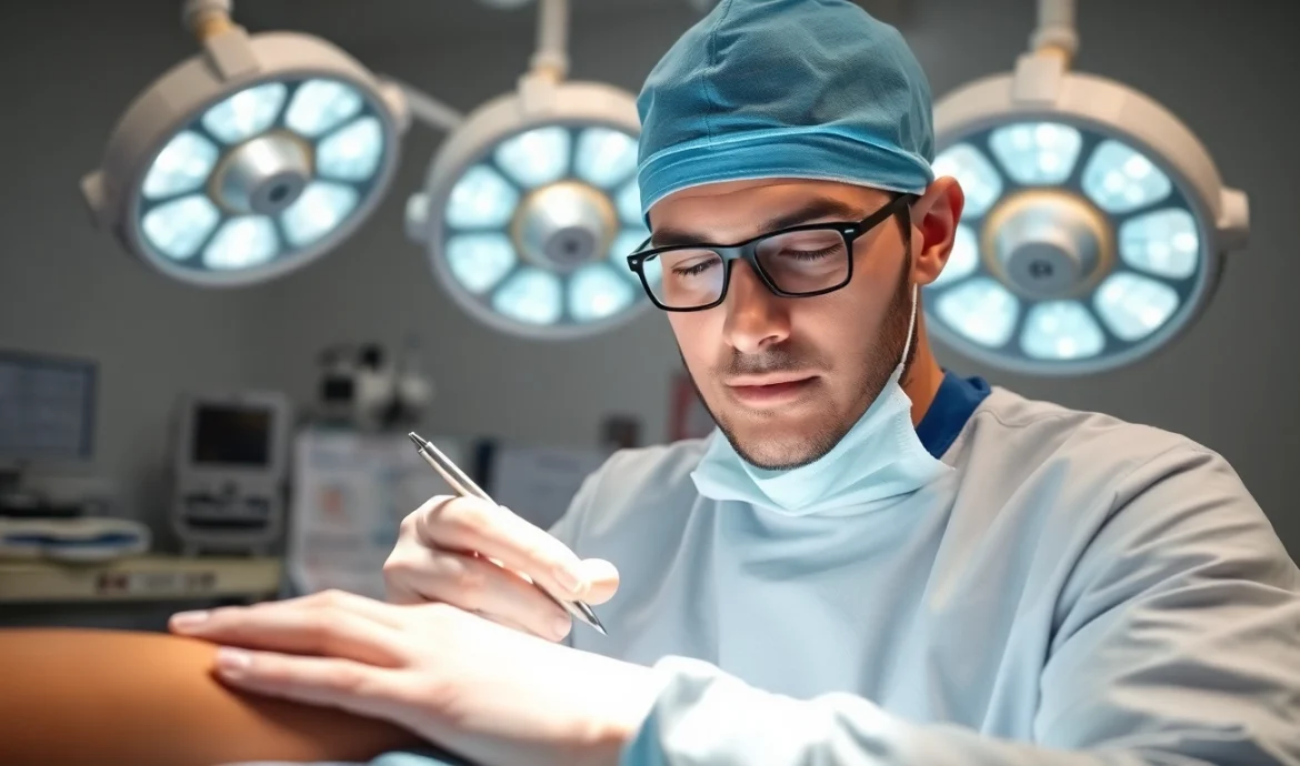 Handchirurgie Braunschweig: Arzt führt sorgfältige Handoperation im modernen OP-Saal durch.