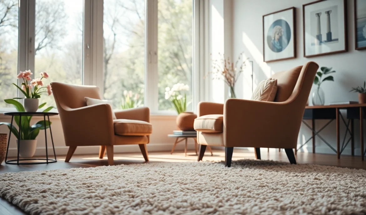 Healing trauma in a calming therapy room filled with natural light and serene decor.