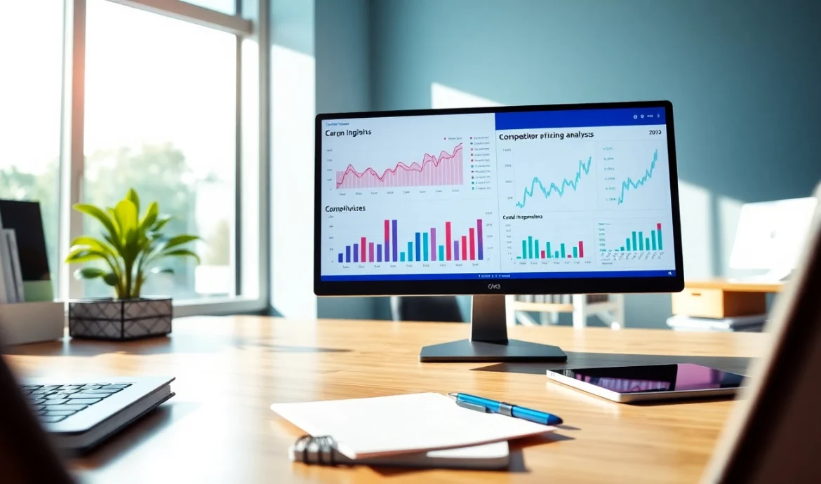 Analyze market trends to find competitor pricing efficiently in a modern workspace.