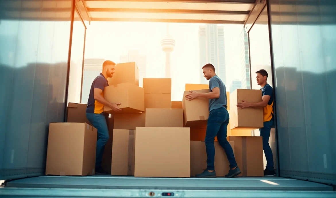Best moving company in Toronto team loading furniture into a truck showcasing professionalism and teamwork.